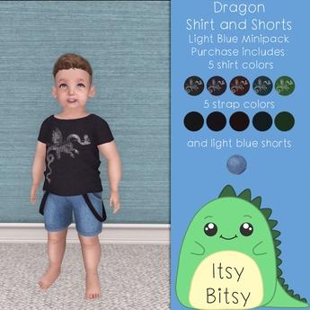 Itsy Bitsy Girls Flutter Shorts Set - Red Short with Blue Baseball Bow Top main image 1